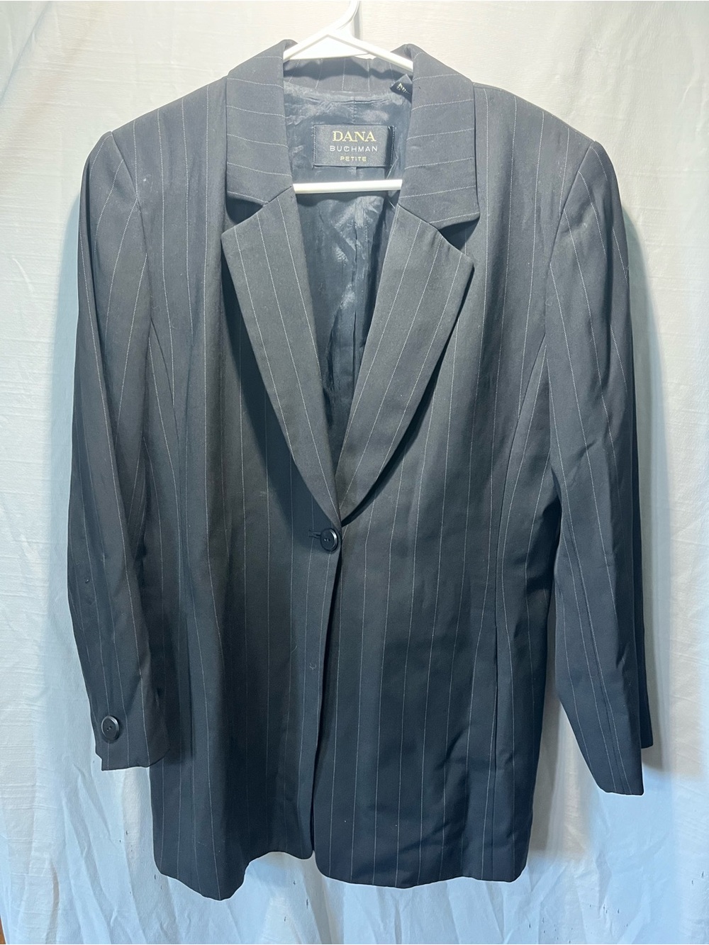 Dana Buchman Black Pinstripe Blazer